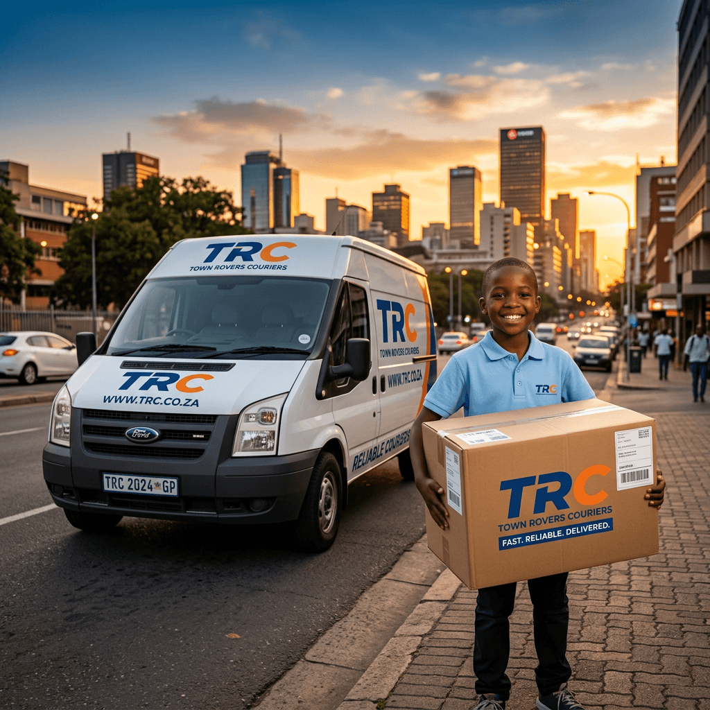 TRC Courier Hero - van and cityscape